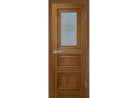 Дверь межкомнатная Profilo Porte PSB-29 Baguette экошпон Дуб медовый стекло белый сатинат 2000х600 мм