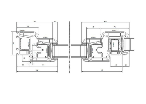 Окно ПВХ двухкамерное Экоокна 1200х1200 мм двухстворчатое створка поворотно-откидная правая и поворотная левая