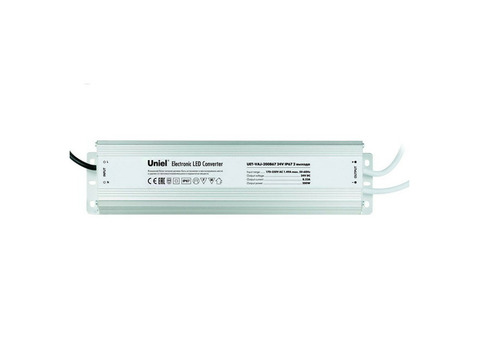 Блок питания Uniel UET-VAJ-200B67 24V IP67 для светодиодов с защитой от короткого замыкания и перегрузок