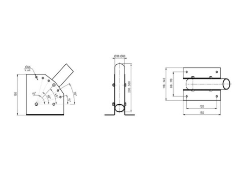 Кронштейн для уличных светильников Gauss 903265103 с переменным углом 230х150х130 мм