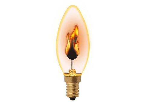 Лампа декоративная Uniel IL-N-C35-3/RED-FLAME/E14/CL E14 эффект пламени