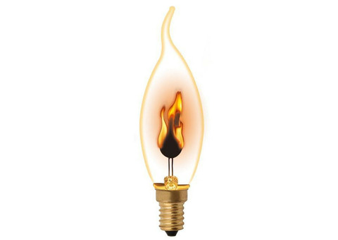 Лампа декоративная Uniel IL-N-CW35-3/RED-FLAME/E14/CL E14 эффект пламени