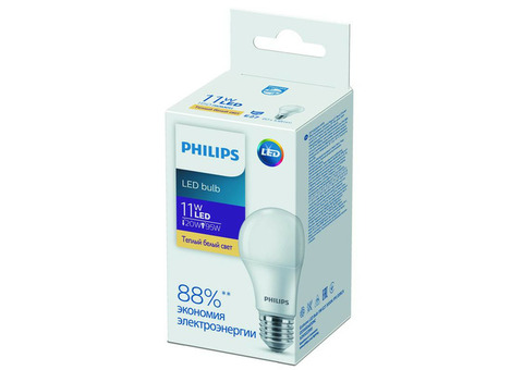 Лампа светодиодная Ecohome LED Bulb 11W E27 3000К 1PF Philips 929002299567