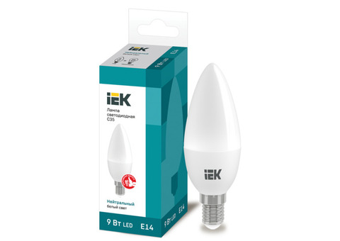 Лампа светодиодная IEK Eco LLE-C35-9-230-40-E14 C35 9W Е14 4000К