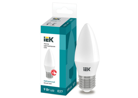 Лампа светодиодная IEK Eco LLE-C35-9-230-40-E27 C35 9W Е27 4000К