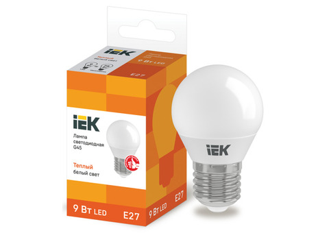 Лампа светодиодная IEK Eco LLE-G45-9-230-30-E27 G45 9 Вт Е27 3000К