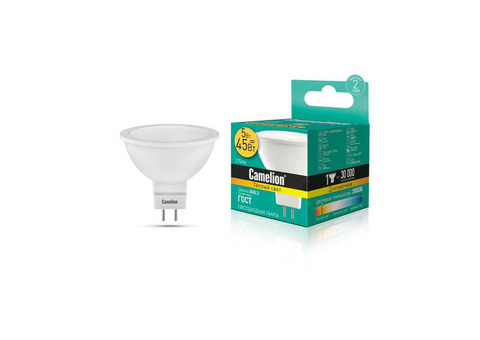 Лампа светодиодная LED5-S108/830/GU5.3 5Вт 3000К тепл. бел. GU5.3 370лм 220-240В Camelion 12041