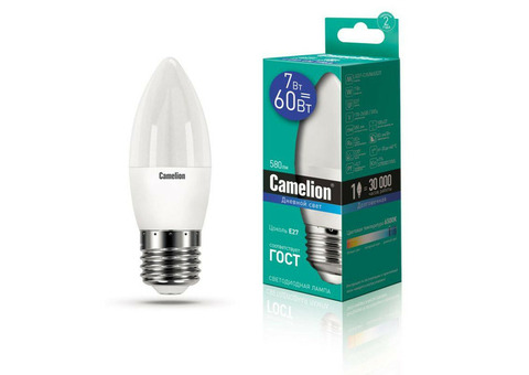 Лампа светодиодная LED7-C35/865/E27 7Вт 220В Camelion 12649