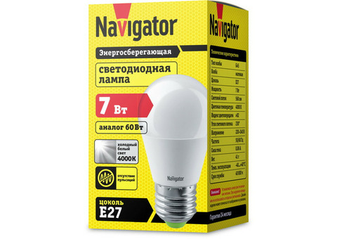 Лампа светодиодная Navigator 94469 NLL-G45-7-230-4K-E27 7W 4000К