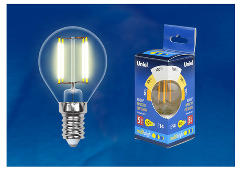 Лампа светодиодная Uniel Multibright LED-G45-5W/E14 прозрачная 3000K
