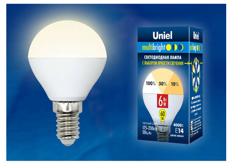 Лампа светодиодная Uniel Multibright LED-G45-6W/E14 матовая 3000K