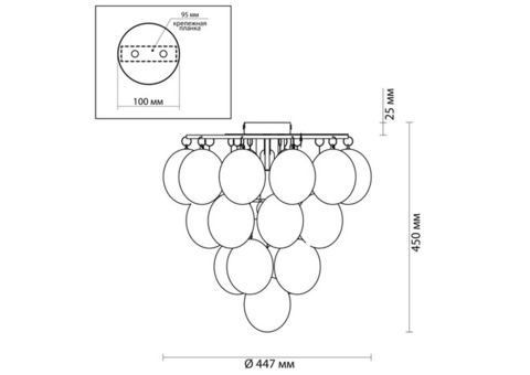 Люстра Odeon Light Modern Grape 4812/6C 40 Вт