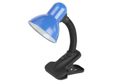 Настольная лампа Эра N-102 синяя на прищепке E27 40W 220V
