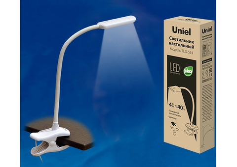 Светильник настольный Uniel TLD-554 White LED 4W с сенсорным выключателем