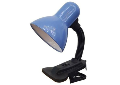Настольная лампа General GTL-002 синяя на прищепке E27 60 Вт