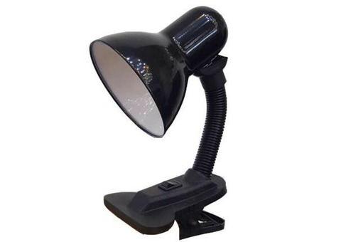Настольная лампа General GTL-002 черная на прищепке E27 60 Вт