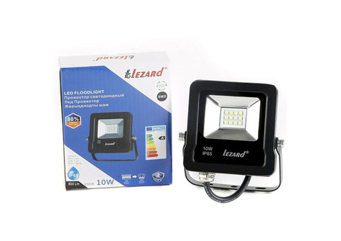 Прожектор светодиодный Lezard PAL65100 10W IP65 6500К черный