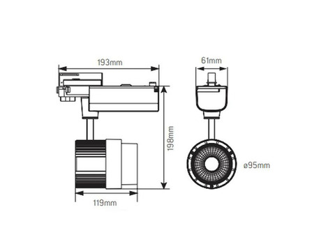 Светильник светодиодный трековый Varton TT-Basic V1-R0-00458-90L19-2003040 198х119х95 мм 30 Вт 4000 K угол 20 градусов белый