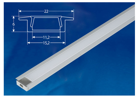 Врезной профиль для светодиодной ленты Uniel UFE-K01 Silver/Frozen 200 Polybag 200 см с аксессуарами