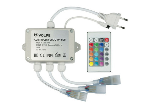 Контроллер для светодиодных RGB ULS-5050 лент 220В Volpe ULC-Q444 RGB White с пультом управления