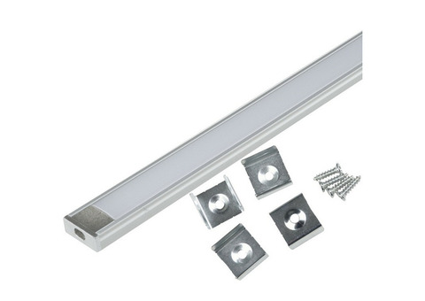 Накладной профиль для светодиодной ленты Uniel UFE-K02 Silver/Frozen 200 Polybag 200 см с аксессуарами