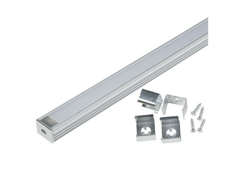 Накладной профиль для светодиодной ленты Uniel UFE-K10 Silver/Frozen 200 Polybag 200 см с аксессуарами