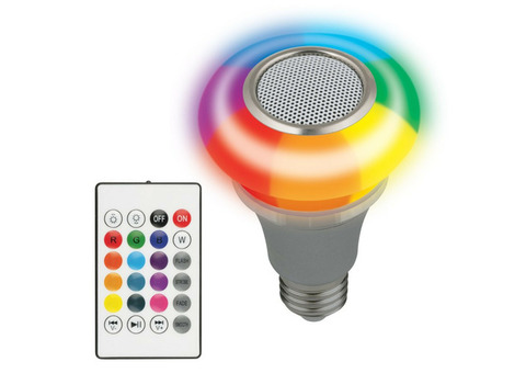 Светильник светодиодный Volpe ULI-Q340 5W/RGB/E27 Silver Диско с динамиком и bluetooth 220В