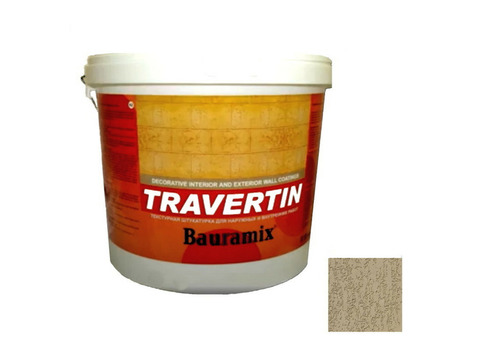 Декоративная штукатурка Bauramix Травертин Premium Cлоновая кость 25 кг