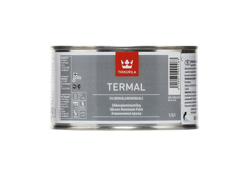 Краска термостойкая Tikkurila Termal полуматовая алюминиевая 0,33 л