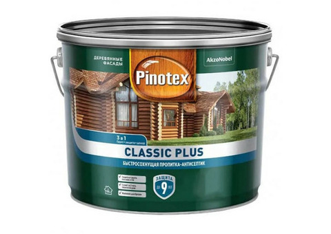 Пропитка для древесины 3 в 1 Pinotex Classic Plus 5479039 бесцветная 9 л