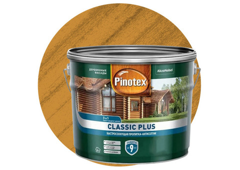 Пропитка для древесины 3 в 1 Pinotex Classic Plus 5479951 сосна 9 л