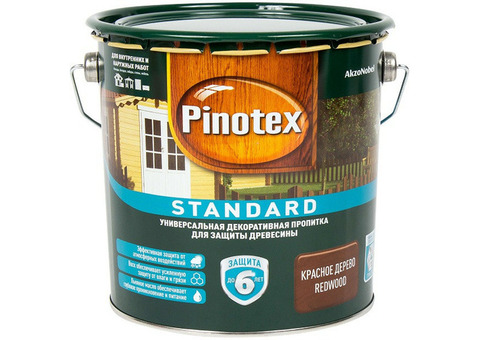 Пропитка для древесины Pinotex Pinotex Standard Красное дерево 2,7 л