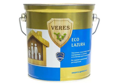 Пропитка для древесины Veres Eco Lazura № 12 белая 2,5 л