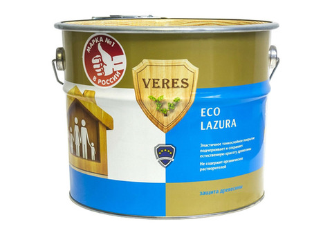 Пропитка для древесины Veres Eco Lazura № 12 белая 6 л