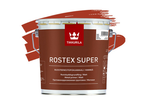Грунтовка противокоррозионная Tikkurila Rostex Super красно-коричневая 3 л