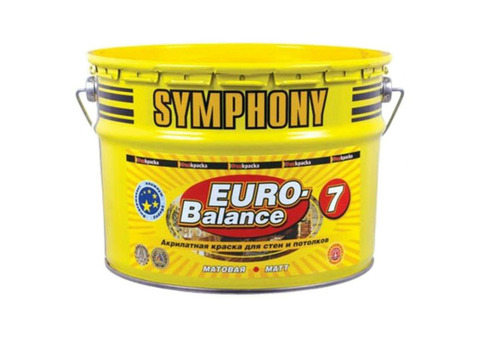 Краска акриловая Symphony Euro-Balance 7 C матовая 9 л пластиковое ведро