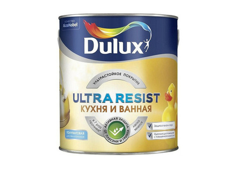 Краска Dulux Ultra Resist для кухни и ванной BW матовая 2,5 л