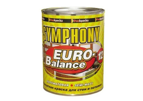 Краска акрилатная Symphony Euro-Balance 12 A полуматовая 0,9 л