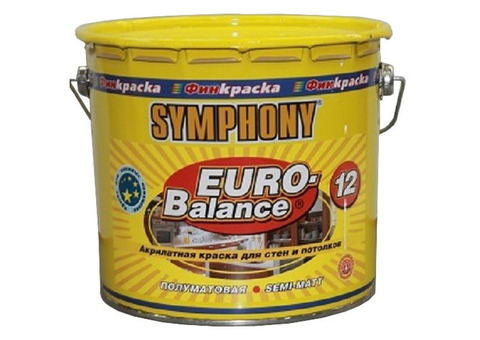 Краска акрилатная Symphony Euro-Balance 12 A полуматовая 2,7 л