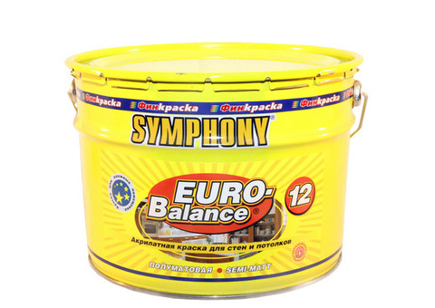 Краска акрилатная Symphony Euro-Balance 12 A полуматовая 9 л