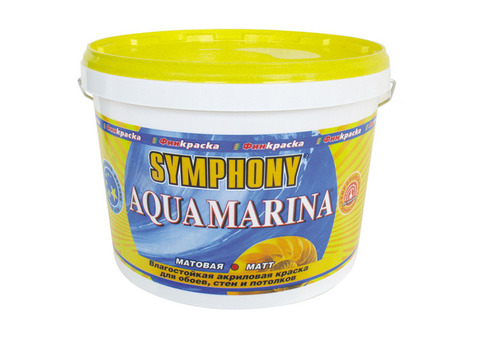 Краска акриловая Symphony Aquamarina матовая база АР 9 л