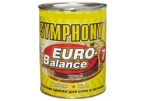 Краска акриловая Symphony Euro-Balance 7 A матовая 0,9 металлическое ведро