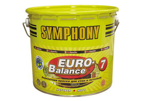 Краска акриловая Symphony Euro-Balance 7 A матовая 2,7 л пластиковая банка