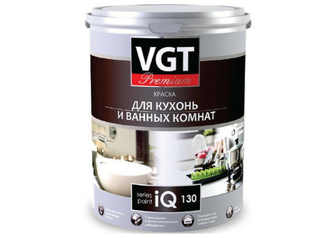 Краска акриловая VGT Premium IQ130 для кухонь и ванных комнат база А 2 л