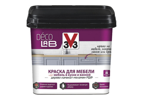 Краска для мебели V33 Decolab белая 0,75 л