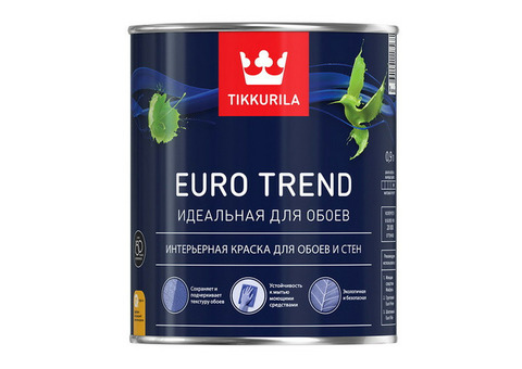 Краска для обоев и стен Tikkurila Euro Trend основа А 0,9 л