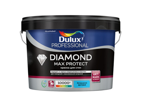 Краска для стен и потолков Dulux Diamond Max Protect база BC матовая 2,25 л