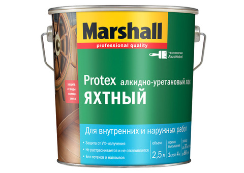 Лак алкидно-уретановый Marshall Protex Яхтный глянцевый 2,5 л