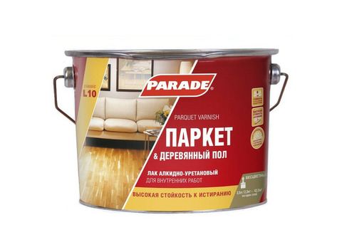 Лак алкидно-уретановый Parade Classic L10 Паркет & Деревянный пол паркетный глянцевый 2,5 л