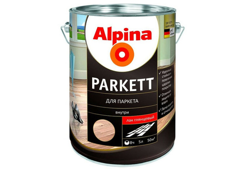 Лак паркетный Alpina Parkett глянцевый 5 л